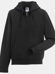 Russell Mens Authentic Full Zip Hooded Sweatshirt/Hoodie (Black)