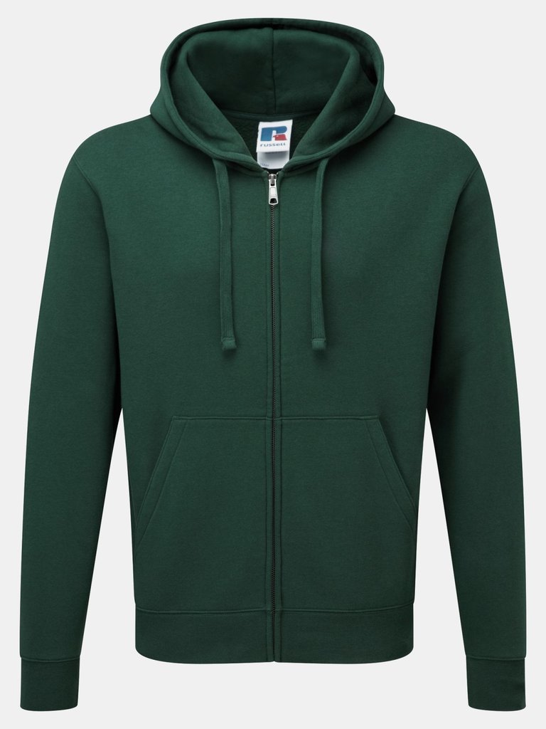 Russell Mens Authentic Full Zip Hooded Sweatshirt/Hoodie (Bottle Green) - Bottle Green