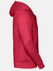 Russell Mens Authentic Full Zip Hooded Sweatshirt/Hoodie (Classic Red)