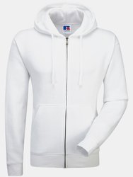 Russell Mens Authentic Full Zip Hooded Sweatshirt/Hoodie (White)