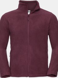 Russell Mens Full Zip Outdoor Fleece Jacket (Burgundy)