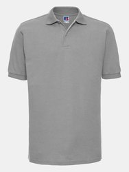 Russell Mens Ripple Collar & Cuff Short Sleeve Polo Shirt (Light Oxford) - Light Oxford