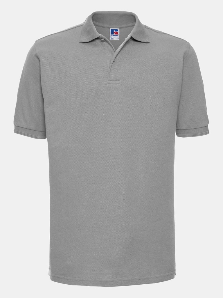 Russell Mens Ripple Collar & Cuff Short Sleeve Polo Shirt (Light Oxford) - Light Oxford