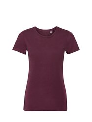 Russell Womens/Ladies Authentic Pure Tee (Burgundy) - Burgundy