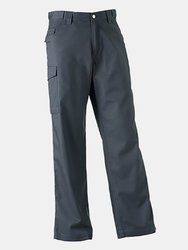 Russell Workwear Mens Polycotton Twill Trouser / Pants (Long) (Convoy Grey)