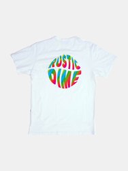 Dime Tee - Tie Dye Flare - White