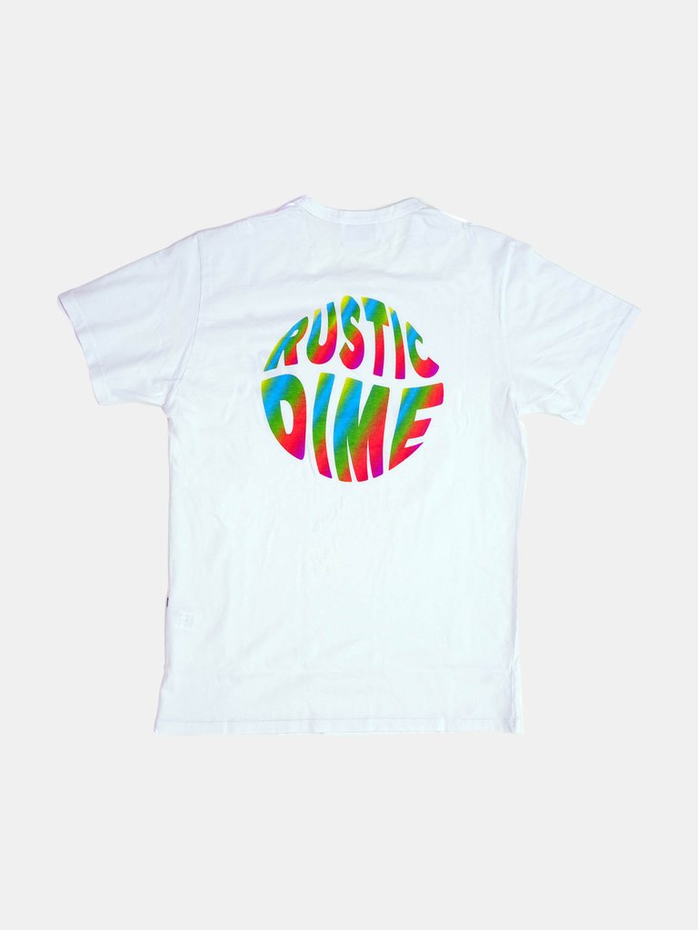 Dime Tee - Tie Dye Flare - White