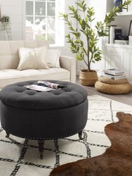 Amalia Ottoman - Charcoal