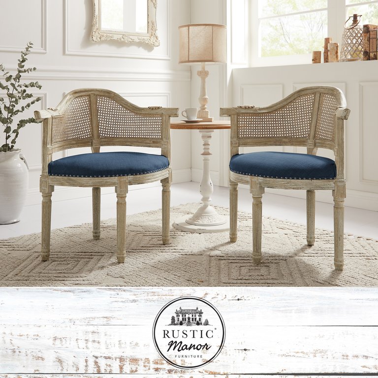  Arius Accent Chair - Linen - Navy