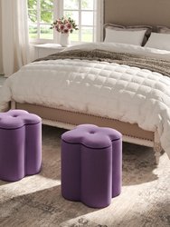Brandt Storage Ottoman - Velvet - Purple