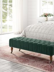 Darlene Bench, Velvet - Hunter Green