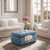 Ishan Storage Ottoman - Light Blue