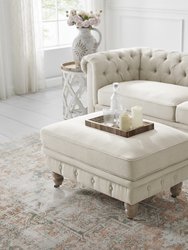 Kaleigh Chesterfield Cocktail Ottoman - Beige