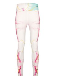 Brillante Endurance Printed Leggings - White-Red