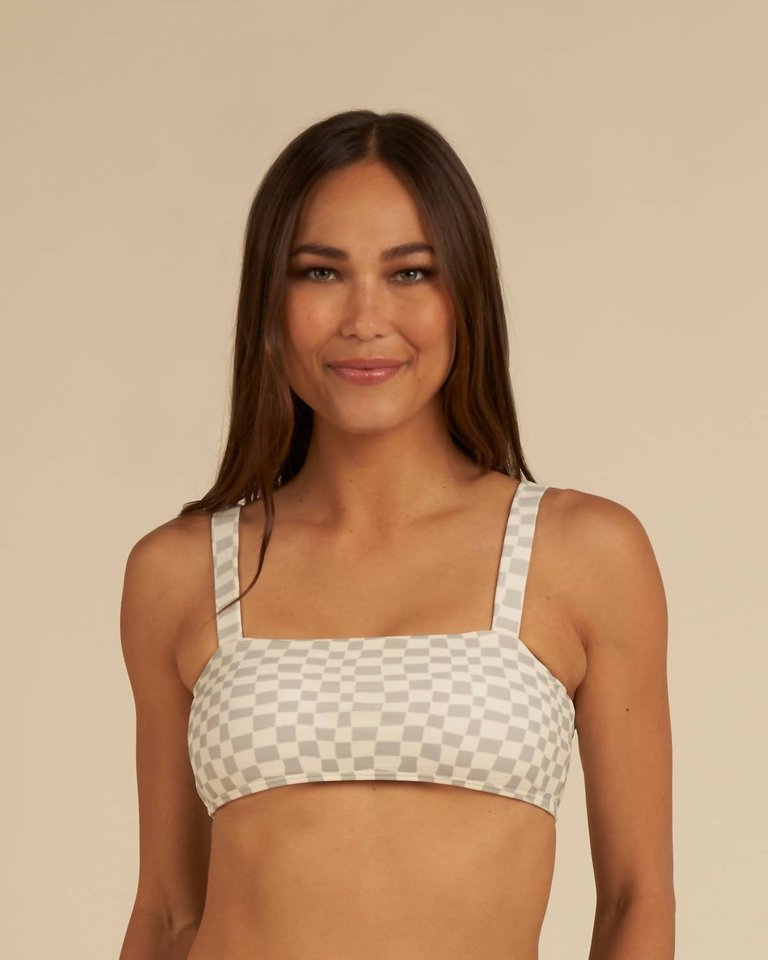 Lany Bikini Top In Seafoam Check - Seafoam Check