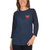 Naughty Raglan Sleeves T-Shirt For Women  -  Navy/Denim