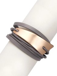 Absolute Zero Leather Bracelet - Gray / Gold
