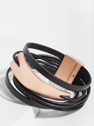 Absolute Zero Leather Bracelet - Black / Gold
