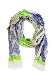 Abstract Tie Dye Diamond Scarf - Multi