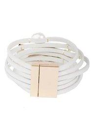 Achai Pearl Double Wrap Leather Bracelet