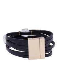 Achai Pearl Double Wrap Leather Bracelet