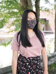 Adjustable Floral Face Mask with Two PM2.5 Filters