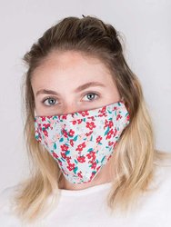 Adjustable Floral Face Mask with Two PM2.5 Filters - Gray