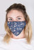 Adjustable Floral Face Mask with Two PM2.5 Filters - Blue