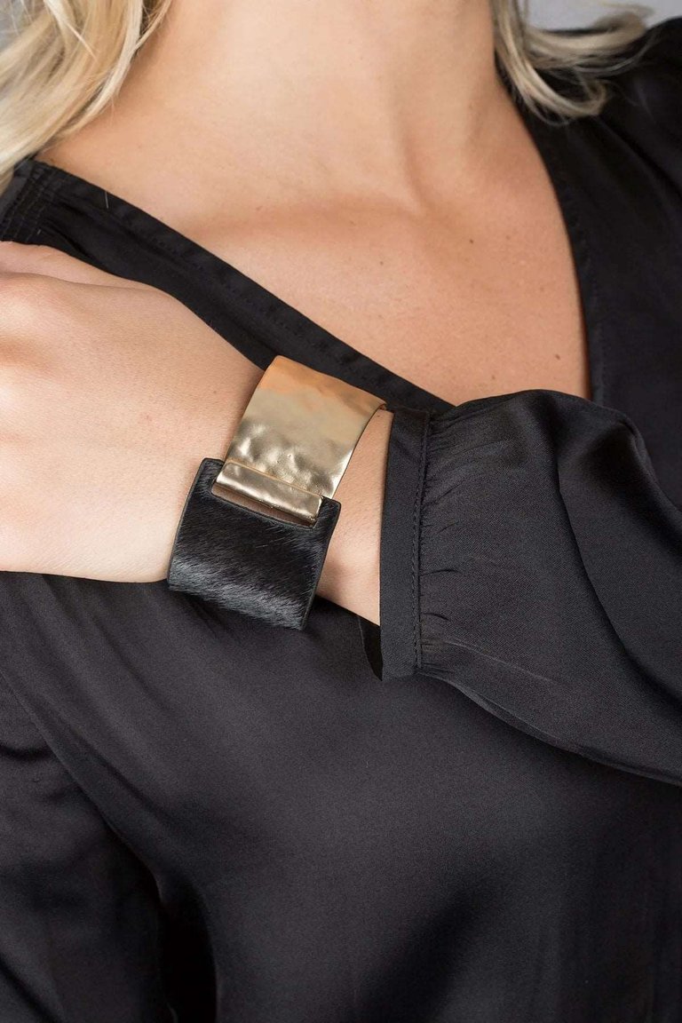 Aileen Leather Bracelet - Black