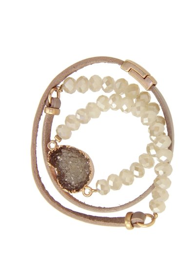 Saachi Style Beaded Druzy Wrap Bracelet product