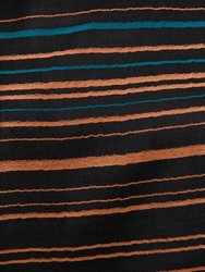 Black Multicolored Striped Scarf