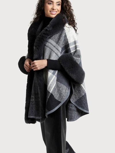 Saachi Style Blair Faux Fur Plaid Kimono product