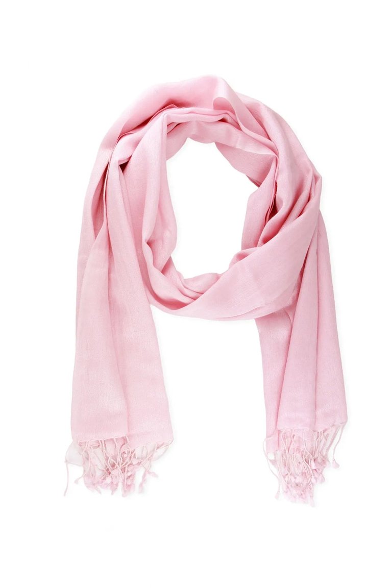 Cashmere Silk A Eyelash Scarf - Baby Pink