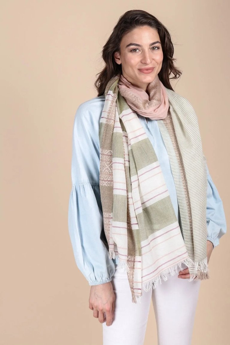 Color Block Striped Scarf - Multi