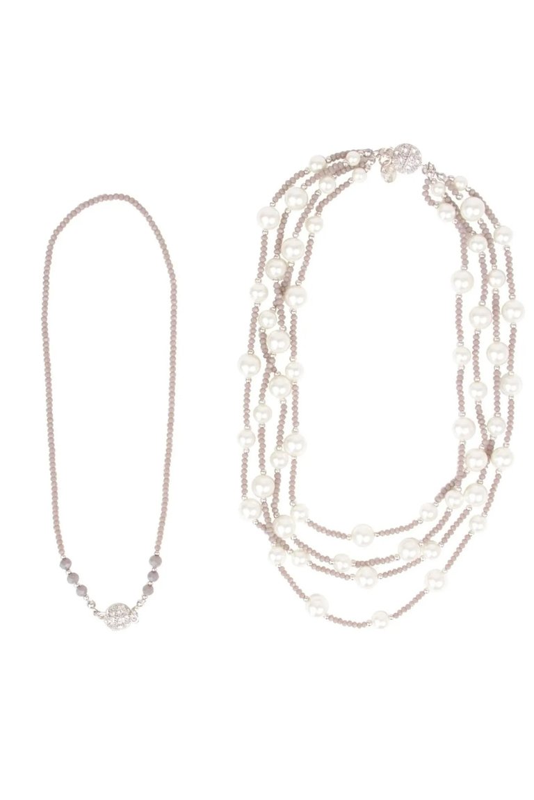 Convertible Layer Pearl Necklace - Blush