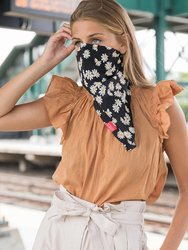 Daisy Bandana with Filter - Black