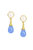Dangle Blue Drop Gold Plated Earring - Blue