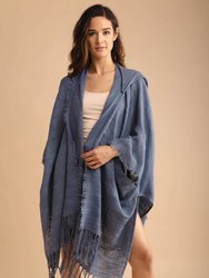 Dawn To Dusk Cotton Hooded Kimono - Denim