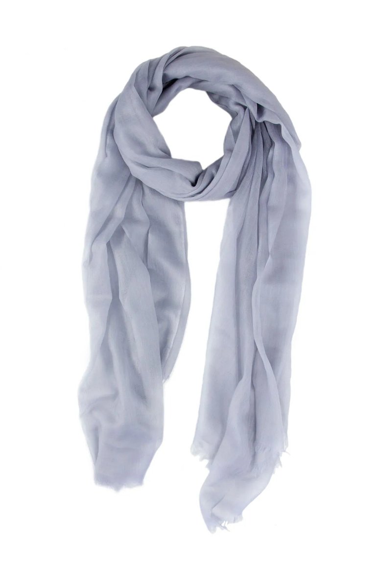 Delicate Solid Cashmere Scarf - Grey