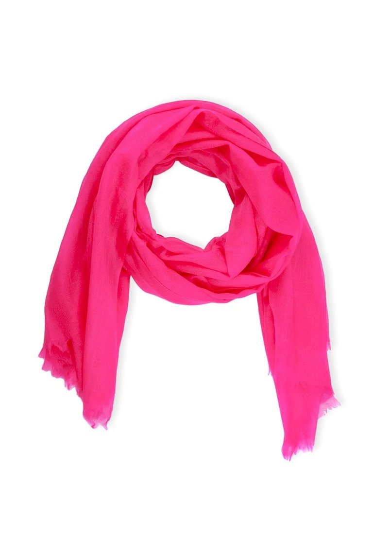 Delicate Solid Cashmere Scarf - Fuchsia