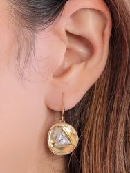 Divine Gem Drop Earrings - Gold
