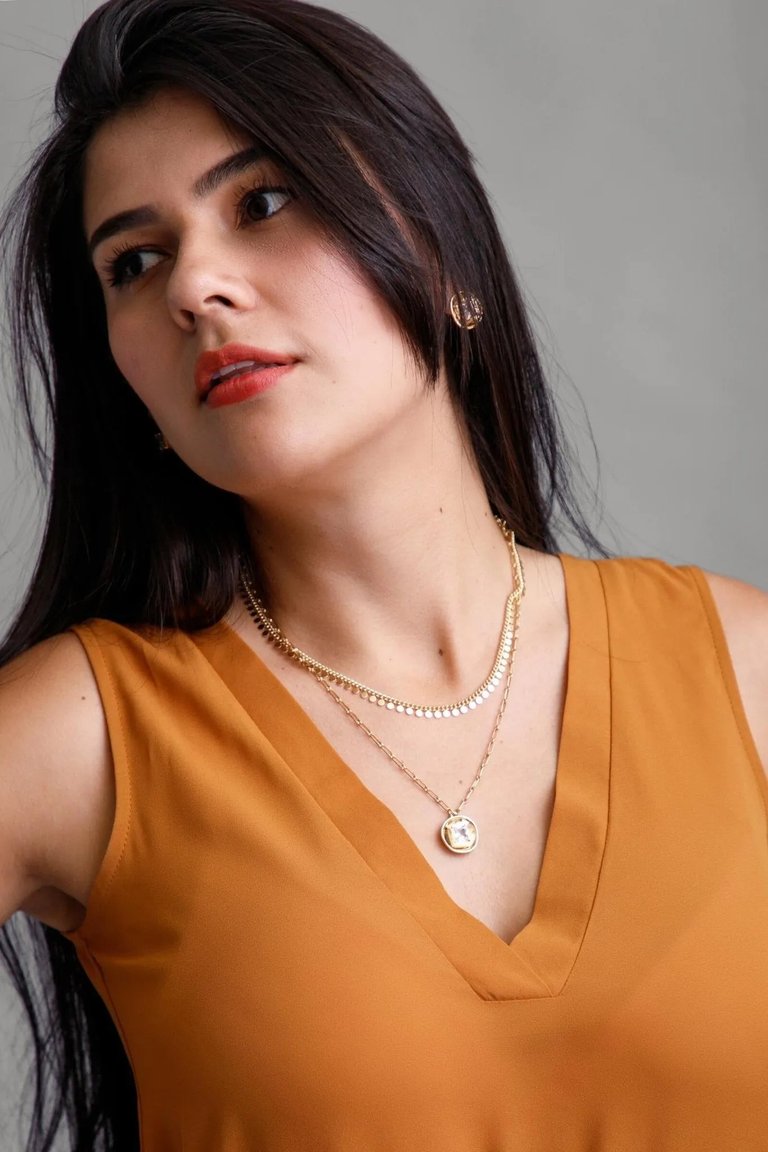 Divine Layered Charm Necklace - Gold