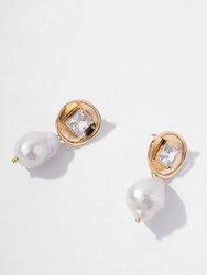 Divine Pearl Drop Earrings - Gold