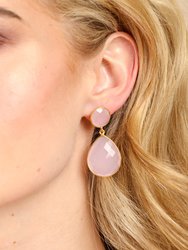 Double Drop Genuine Gemstone Earrings