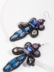 Drop Dragonfly Earring - Blue