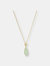 Elongated Teardrop Necklace Aqua Chalcedony