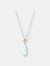 Elongated Teardrop Necklace Aqua Chalcedony