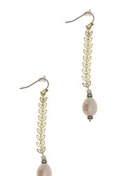 Filigree Drop Pearl Earring