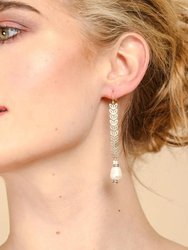 Filigree Drop Pearl Earring