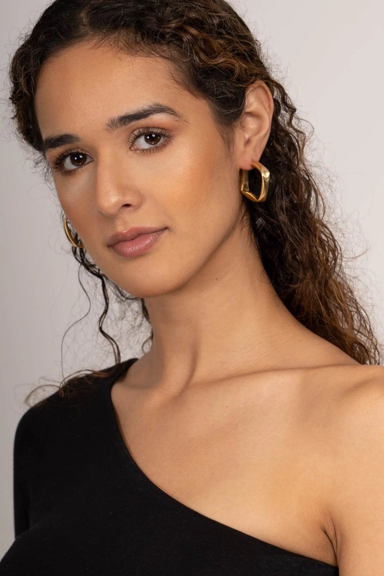 Fiona Square Hoop Earring - Gold